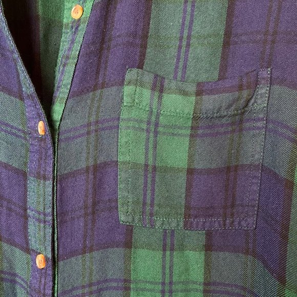 Old Navy Blue & Green Flannel Dress L - Picture 9 of 12